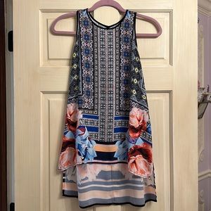 Clover Canyon Chiffon Hi-Lo Tank Byzantine print